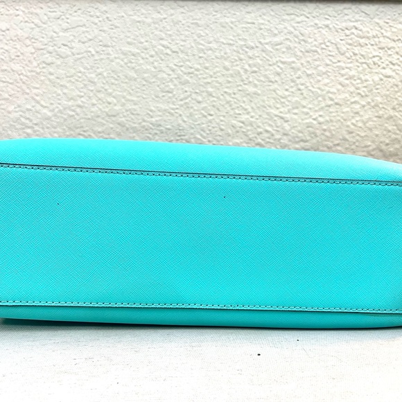 Kate Spade Aqua blue leather bag crossbody strap purse gold hardware - Picture 6 of 14